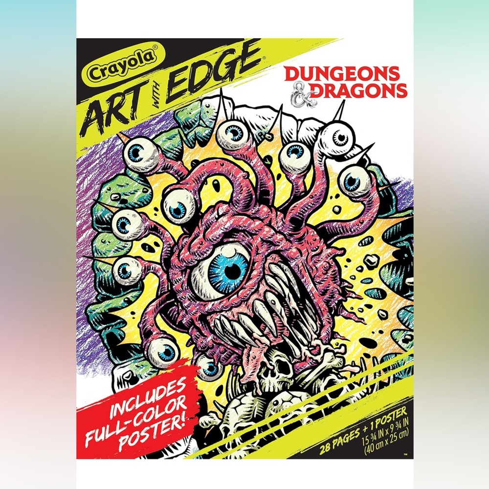New Dungeons & Dragons DND Crayola Art Edge Coloring Pages 28pgs + Full Poster
